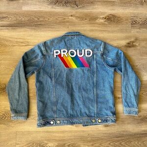 JACK & JONES PRIDE “PROUD” DENIM JACKET SIZE LARGE